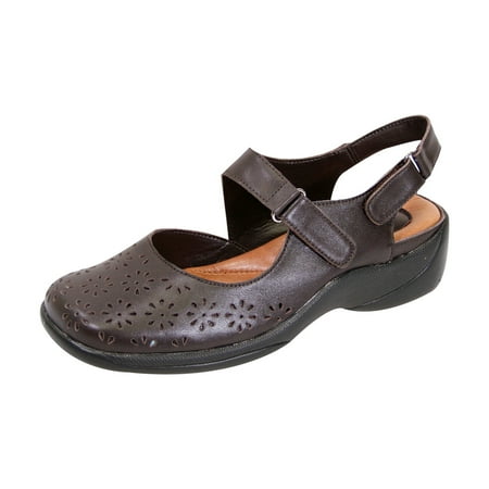 

PEERAGE Kylie Women Extra Wide Width Slingback Comfort Sandal BROWN 6