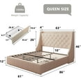 thumbnail image 7 of Feonase Upholstered Queen Bed Frame with 4 Storage Drawers, Charging Station and Tufted Wingback Storage Headboard, No Box Spring Needed, Easy Assembly, Beige, 7 of 7