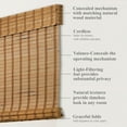 thumbnail image 2 of Natural Woven Light Filtering Cordless Bamboo Roman Shades for Windows, 65.5 in. W x 60 in. L, Camel, 2 of 7
