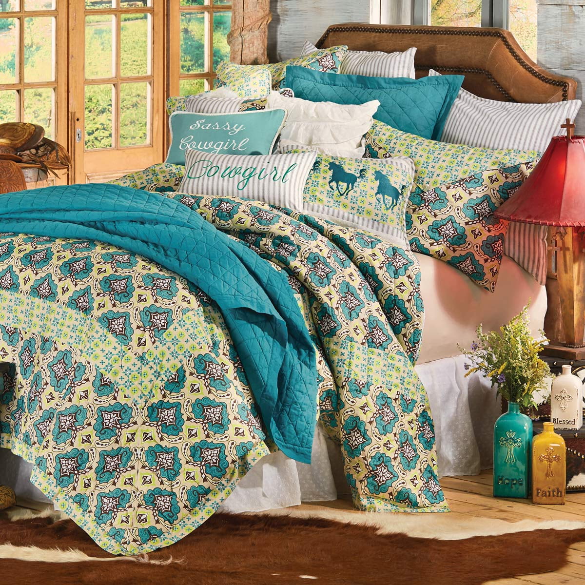 Western Spring Quilt Bed Set Full Queen Com