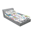 thumbnail image 2 of Ambesonne Cartoon Fitted Sheet & Pillow Sham Set, Space Rocket, Twin, Multicolor, 2 of 2