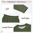 thumbnail image 4 of joogoo Olive Green Solid 2 Piece Long Sleeve Tee and Pants Cotton Pajama Set 4T, 4 of 7