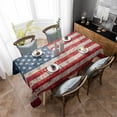 thumbnail image 4 of American Flag Rectangle Tablecloth, Vintage Blue Red USA Flag Waterproof & StainResistant Tablecloth, Washable Oil-proof Table Cover for Dining/Party/Wedding/Camping/Buffet 60x84 In, 4 of 9