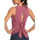 thumbnail image 1 of Remera CRZ YOGA sin mangas de algodón Pima con lazo en la espalda, talle pequeño, 1 of 5