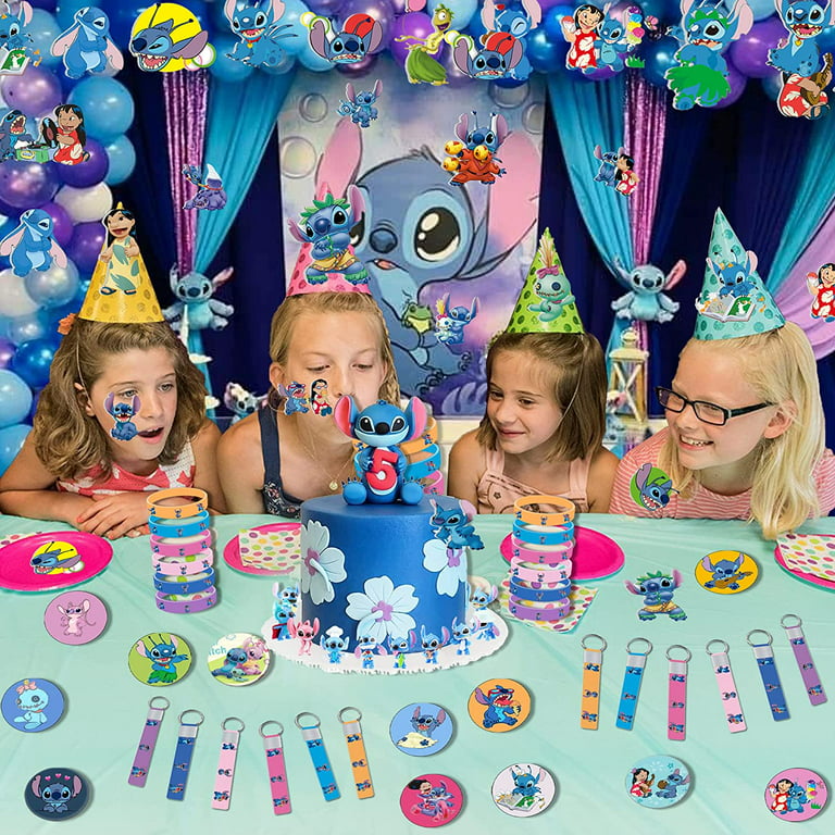 Beeyaky Lilo and Stitch Party Supplies Includes lilo and Stitch Cupcake  Toppers, Cake Topper, Birthday Banners, Gift Bags, Balloons, Stitch  Stickers