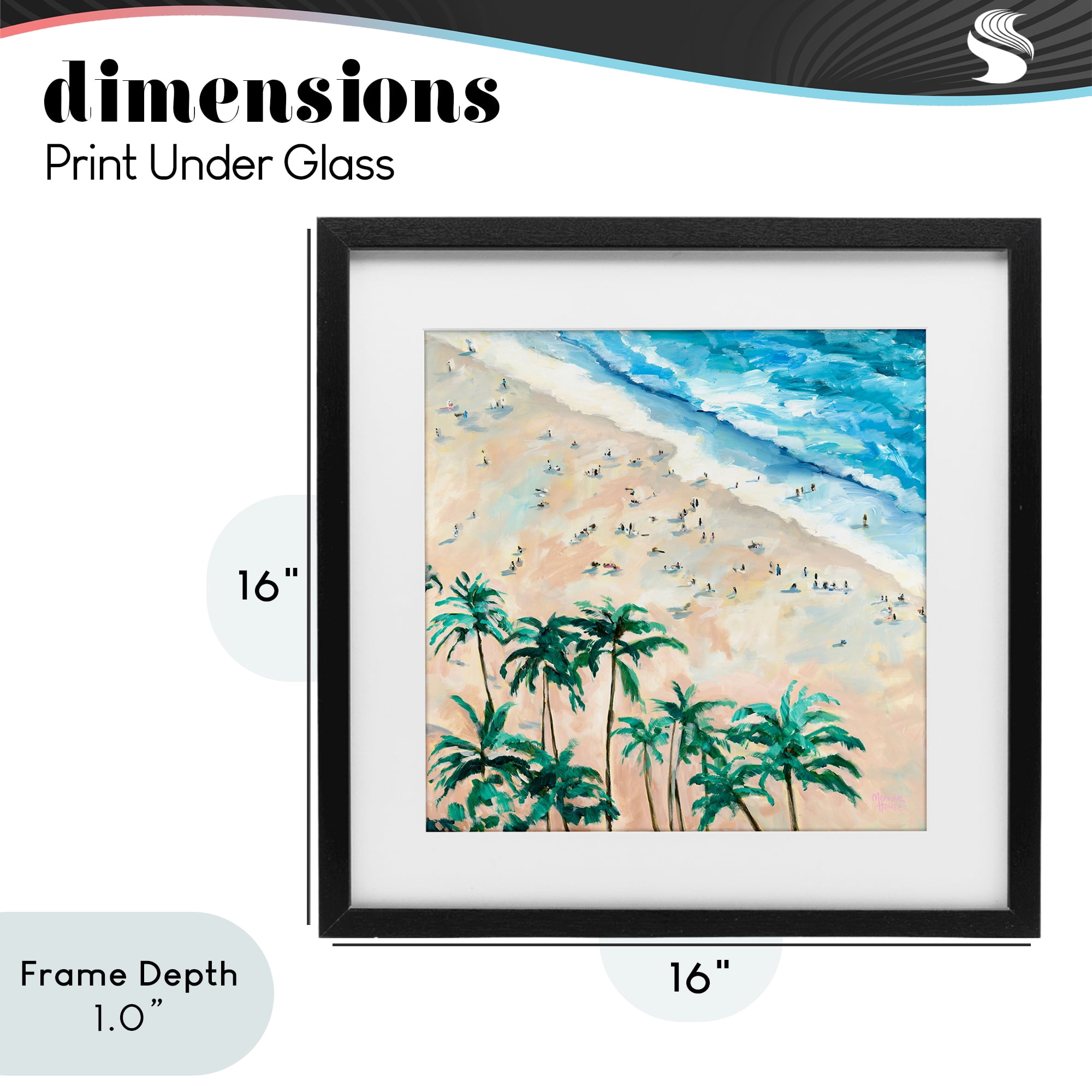 Stupell Industries Waikiki Beach Overview Black Framed Print Under Glass, design by Meredith Howse