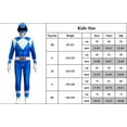 thumbnail image 5 of ZUITEH Power Rangers Cosplay Jumpsuit Fancy Dress up costume party Playsuit M Size,Blue, 5 of 7