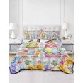thumbnail image 2 of Quilts Queen Size Bedding Set, Easter Gnomes Reversible Summer Quilt 3 Pieces, Spring Floral Eggs Flowers Butterflies Gray Plaid Lightweight Bedspreads Coverlets with 2 Pillow Shams for All Seasons, 2 of 5