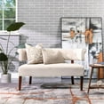 thumbnail image 3 of Maklaine Modern Roll Arm Tufted Polyester Fabric Bench in Cream, 3 of 16