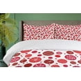 thumbnail image 3 of Ambesonne Abstract Duvet Cover Set, Circles Snowflake Motifs, 2-Calking, White Dark Pink, 3 of 6