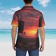 thumbnail image 4 of Balery Sunset Western Desert Cowboy Camisas hawaianas de manga corta para hombre, camisas playeras de corte holgado, camisas de vacaciones con botones,Small, 4 of 7