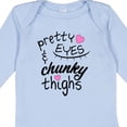 thumbnail image 4 of Inktastic Pretty Eyes and Chunky Thighs Pink Hearts Boys or Girls Long Sleeve Baby Bodysuit, 4 of 5