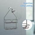 thumbnail image 4 of Shower Caddy Hanging over Shower Head Small Rust Roof Shower Organizer with 4 Hooks for Razor Shampoo Holder Bathroom Shower Rack Storage Shelf â Bronze, 4 of 6