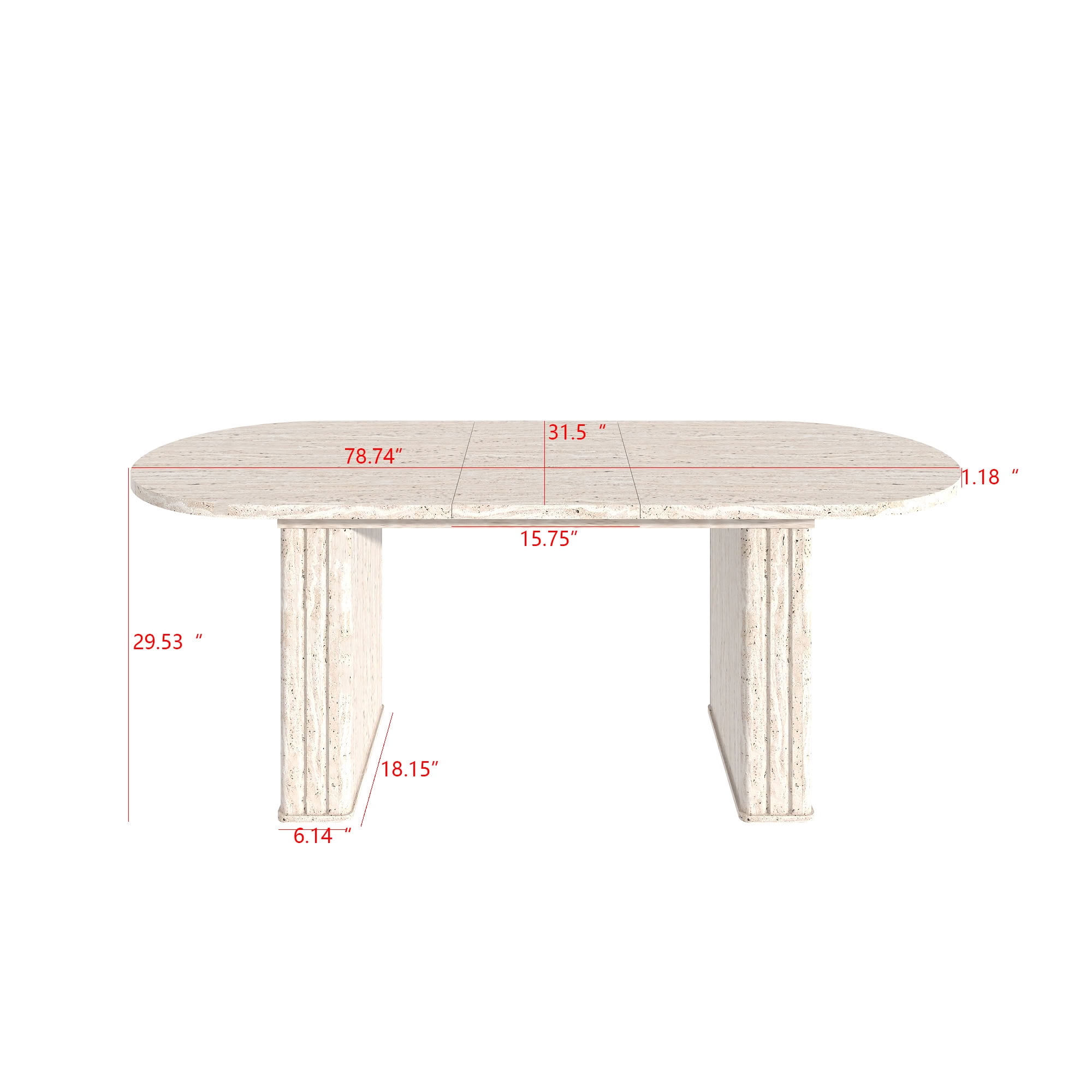 MAYEERTY Extendable Oval Dining Table for 4-8 People, Expandable Kitchen Table, Water & Scratch Resistant Surface, for Living Room, Dining Room, Family Daily Meals & Parties