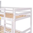thumbnail image 4 of Twin Over Twin Bunk Bed with Bookcase and Headboard, Pine Wood Detachable Bunk Bed Frame with Safety Guardrails and Ladder, 4 of 8