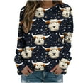 thumbnail image 5 of LSLJS Women's Christmas Printed Round Neck Long Sleeved Top Loose Fitting Sweater, 5 of 5
