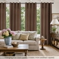 thumbnail image 2 of TURCURNO Light Filtering Linen Curtains for Bedroom,Soft Textured Brown Curtain with Bronze Grommet,Farmhouse Semi Sheer Drapes,Taupe,2 Panels,52"x84", 2 of 10