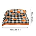 thumbnail image 3 of Sac Fall Blanket Orange Pumpkin Throw For Couch Ribbed Soft Decorative Black White Checkered Design, 3 of 4