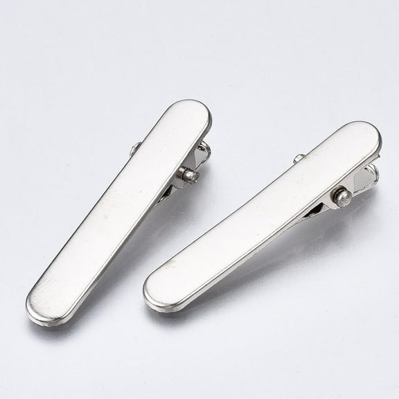 50Pcs Iron Alligator Hair Clip Findings Platinum 1.42x0.24 Inch Hair Pins for Crafts DIY