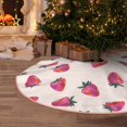 thumbnail image 6 of Daiia Hand Drawn Strawberry Drawing Merry Christmas Tree Skirt , Xmas Large Lace-up Tree Skirt, Santa Snowflakes Rustic Home Decorations New Year Party Farmhouse Decor-36", 6 of 7