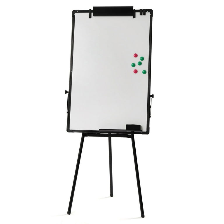 DexBoard Dry Erase Easel 24 x 36|Height Adjustable Magnetic White Board Easel with Tripod Stand|Office Presentation Board w/Flipchart Pad, Magnets