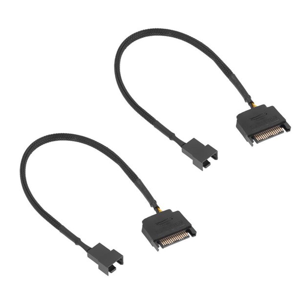 Cable de extensión de adaptador de corriente de ventilador pequeño de 4 pines SATA de 15 pines a 2 uds. Likrtyny Componentes de Computadoras