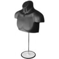 thumbnail image 2 of Black Male Mannequin Chest Long Hollow Back Body Torso Set w/ Metal Stand with Metal Pole & Hanging Hook, S-M Size (1), 2 of 5