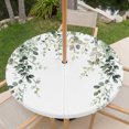 thumbnail image 3 of Eucalyptus Leaves Round Outdoor Tablecloth with Umbrella Hole Zipper, Pastoral Farmhouse Spring Botanical Elastic Fitted Table Cover, Waterproof Table Cloth for Patio Picnic Party Fits 36"-44", 3 of 9