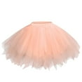 thumbnail image 2 of Black and Friday Clothing Sales Idoravan Tulle Tutu Skirts for Women Clearance Women Mesh Tulle Skirt Princess Elastic Skirt Adult Short Dancing Skirt Orange, 2 of 3