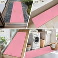 thumbnail image 6 of Pink 2x6 Kitchen Runner Rug, Farmhouse Solid Pink Color Modern Art Non-Skid Rubber Backing Large Rectangle Rugs - Living Room Bedroom Home Office, Indoor Floor Mat Carpets Washable Rug, 6 of 9