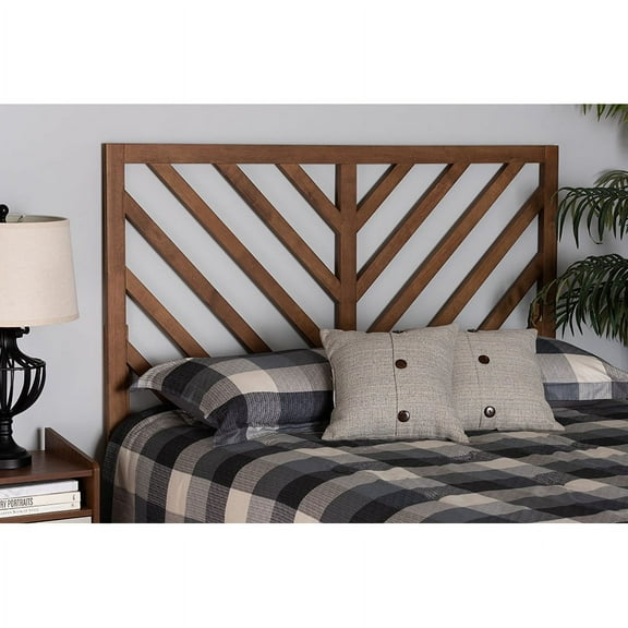 Baxton Studio Belisma Modern and Contemporary Ash Walnut Finished Wood King Size Headboard