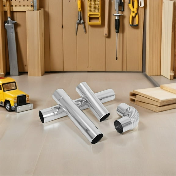 AURARMLET 4-Piece Stainless Steel Chimney Pipe Kit with Elbow, -Resistant Stove Accessories Set