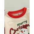 thumbnail image 6 of Arvbitana Baby Girls Boys Christmas Rompers Snowman Elk Santa Print Long Sleeve Bodysuit Casual Loose Jumpsuit Tops for Newborn 0-18M, 6 of 8