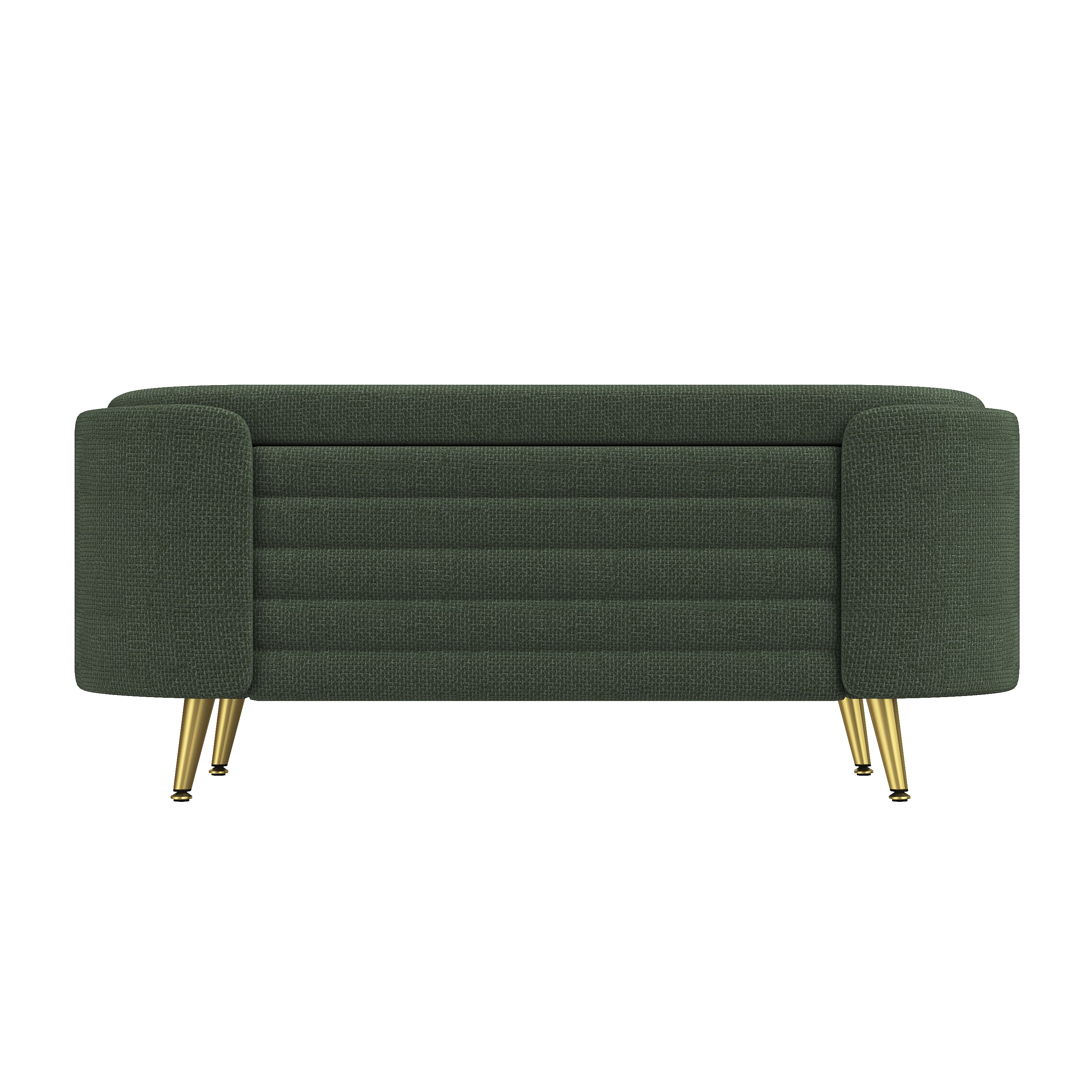Euroco Modern Storage Ottoman Upholstered Storage Bench End of Bed Bench Entryway Shoe Bench for Living Room, Bedroom and Entryway, Green