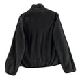 thumbnail image 4 of Sherpa Jacket Women Fleece Full Zip Jacket Lightweight Loose Fit Cardigan Thermal Outerwear Soft Sweatshirts Black XL, 4 of 4