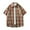Orange, variant on WREESH Men's Swaeshig Loose Casual Button Down Shirts Plaid Turn-Down Collar Short Sleeve with Pockets for Trendsetting Style Wine