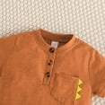thumbnail image 4 of Toddler Boys Short Sleeve Cartoon Dinosaur Prints T Shirt Tops Shorts Child Kids Gentleman Outfits For 3-4 Years, 4 of 6