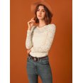 thumbnail image 3 of Top de encaje de blubordade manlarcon soplo semitransparente vintage pamujer Beige XXL, 3 of 6