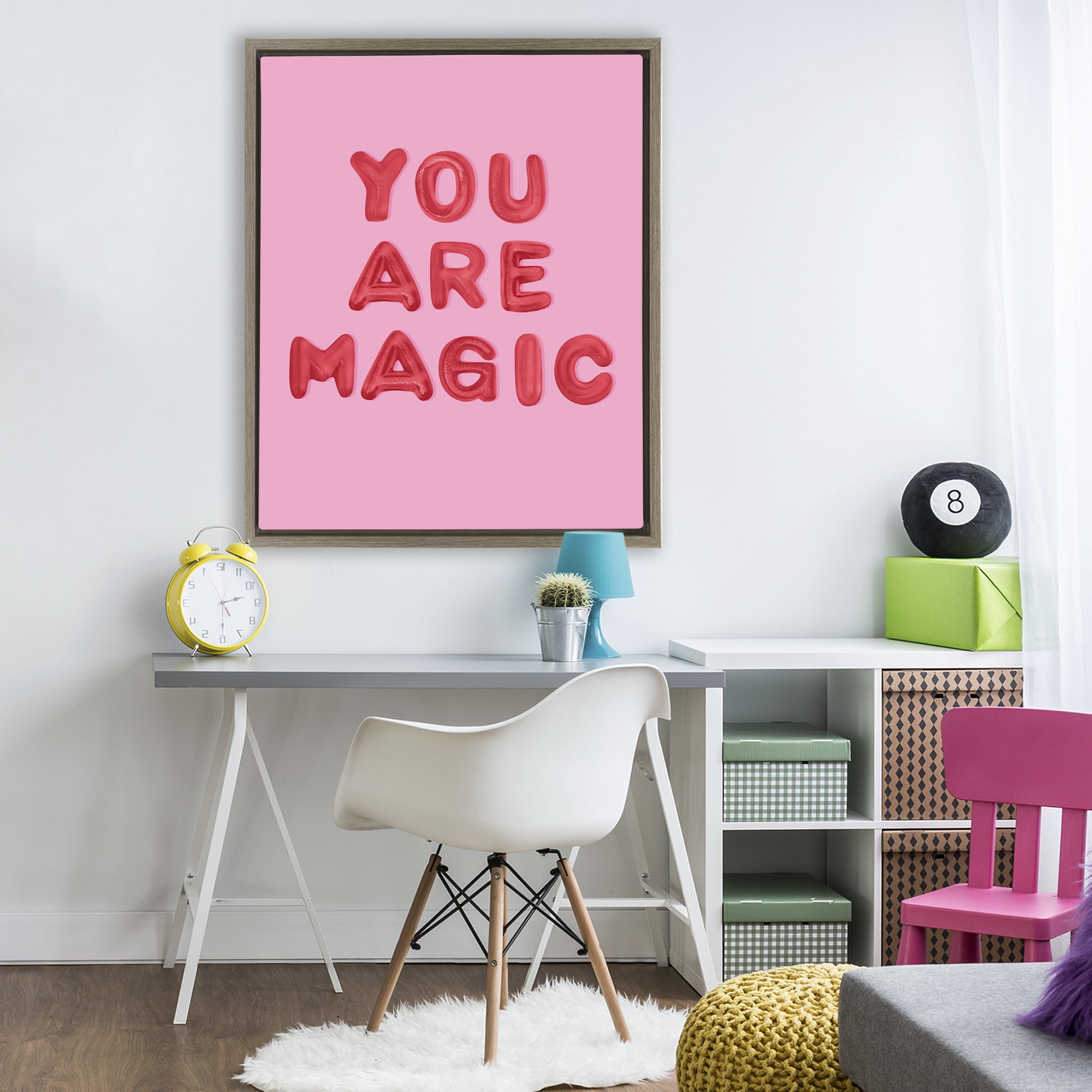 Stupell Industries You Are Magic Red & Pink Brown Framed Floater Canvas Wall Art, design by LISH Creative