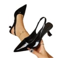 thumbnail image 6 of Shrysg Women's Kitten Heel Slingback Low Pumps Casual Pointed Toe Slip On Shoes Elegant Dressy Bridal Wedding Party Shoes Black, 6 of 9