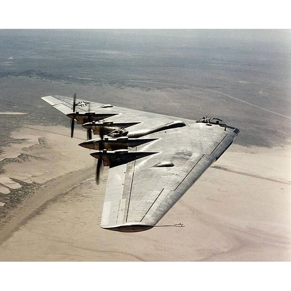 Northrop B-35 Flying Wing Aircraft Style - A - 24x36 Inch Glossy Laminated Aviation Poster - Stunning Detail and Bold Colors