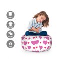 thumbnail image 2 of Valentine's Day Storage Toy Bag Chair, Simple Love Themed Pattern with Big and Little Hearts, Stuffed Animal Organizer Washable Bag, Large Size, Fuchsia and Dark Pink, by Ambesonne, 2 of 3