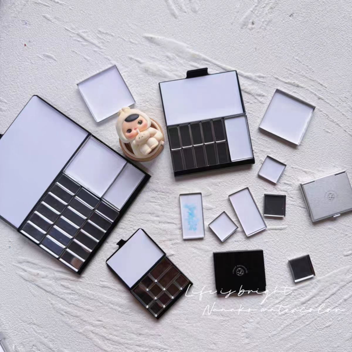 Tn Travel Watercolor Box Portable Packaging Acuarela Palette Magnetic Grid Combination Color Palette Beginner Painting