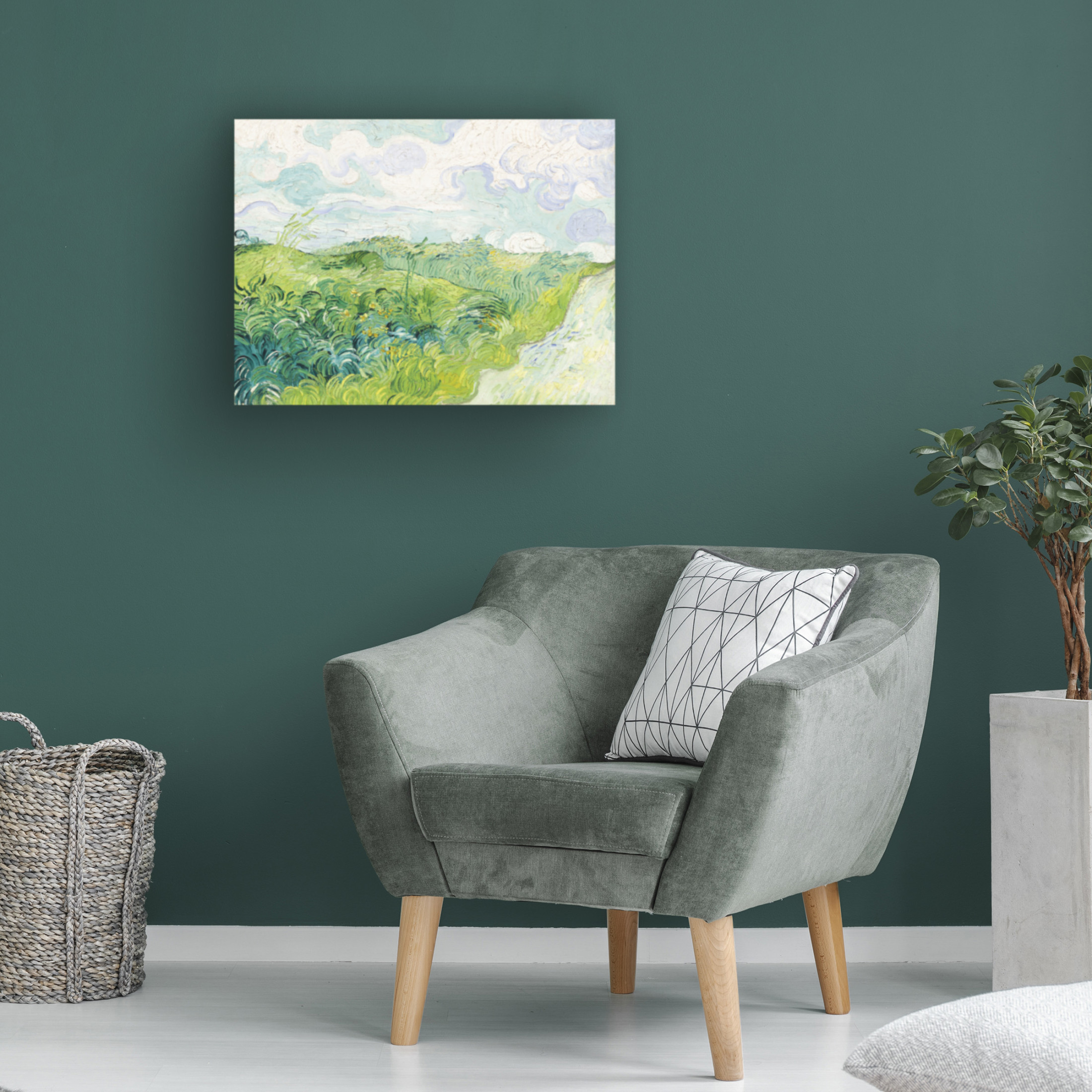 Trademark Fine Art Vincent Van Gogh  Van Gogh Landscapes with Clouds I Canvas Wall Art