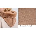 thumbnail image 4 of Gorro de lana suelta de una pieza para mujer, bufanda, máscara con cordón para calidez, suéter de invierno con capucha, gorro de punto, rosa, 4 of 4