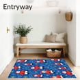 thumbnail image 3 of ODIKA 6'x9' Machine Washable Non-Slip Area Rug, Whimsical Snow Day Parade with Glimmering Starburst High Traffic Rug with Pad, Blue, 624461, 3 of 8
