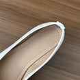 thumbnail image 6 of Gpaecead Women's Bow Flats Solid Color Patent Leather Slip On Soft Sole Comfort Versatile Casual Work Shoes, White, 6 of 8