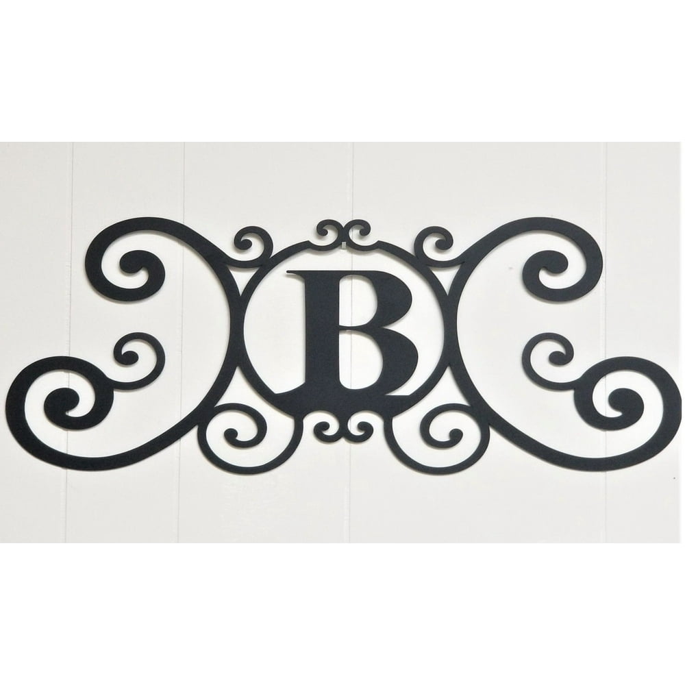 Scrolled Iron Metal Letter B Monogram Personalized Initial Wall Art