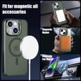 thumbnail image 5 of for iPhone 15 Plus Case & iPhone 14 Plus Case, Compatible with MagSafe, Built-in Stash Camera Stand, Military-Grade Protection, Translucent Matte Back Slim Shockproof Phone Cover, Green, 5 of 14