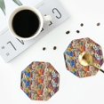 thumbnail image 4 of Honeii Funny Dogs Family print Leather Coaster Set of 4, ideal for safeguarding your furniture from drinks spills and effortless cleanup-Octagon, 4 of 6